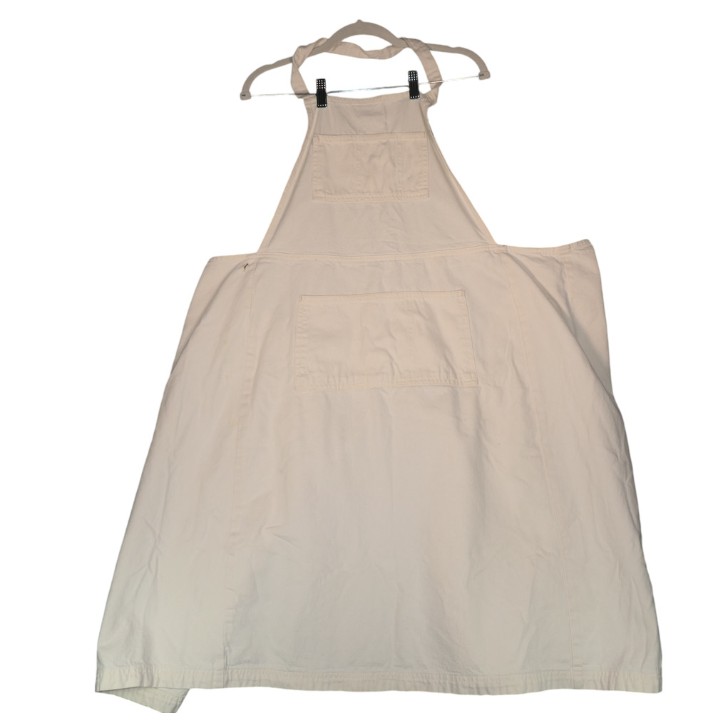 Vintage Polo Jeans Co Painters Apron Medium Beige 100% Cotton Pockets Stamped